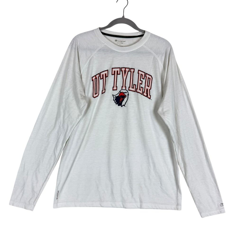 UT‎ Tyler Patriots Shirt Mens Large White NCAA College Champion Long Sleeve